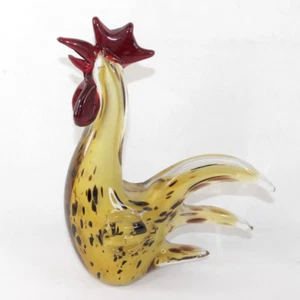 Glaskunst Huhn Hahn mehrfarbig bunt 9" groß Figur Murano Stil - Bild 1 von 9