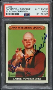 Tarjeta coleccionable firmada LE 1966-95 Baron Von Raschke AWA Wrestling Legend (PSA/ADN) - Imagen 1 de 1