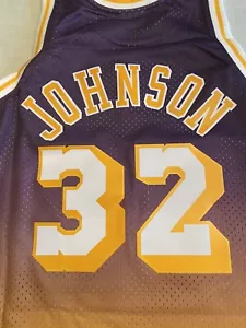 Magic Johnson Mitchell £ Ness Los Angeles Lakers Athletic Jersey Large 1984-1985 - Picture 1 of 7