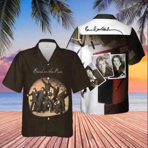 Paul Mccartney & Wings Band On The Run Album Cover Hawaiian Shirt, shirt US size - Picture 1 of 2