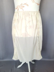 Petticoat Vintage Satin Spitze Elfenbein lilion souple Größe XXL FR52 US20 UK24 - Bild 1 von 7