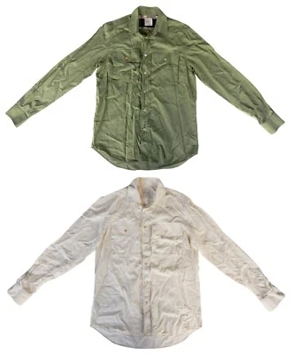 Paul Smith Italia Para hombres Nueva Camisa de Diseñador Algodón Cachemira Manga Larga x2 - Grande Foto 1 de 4