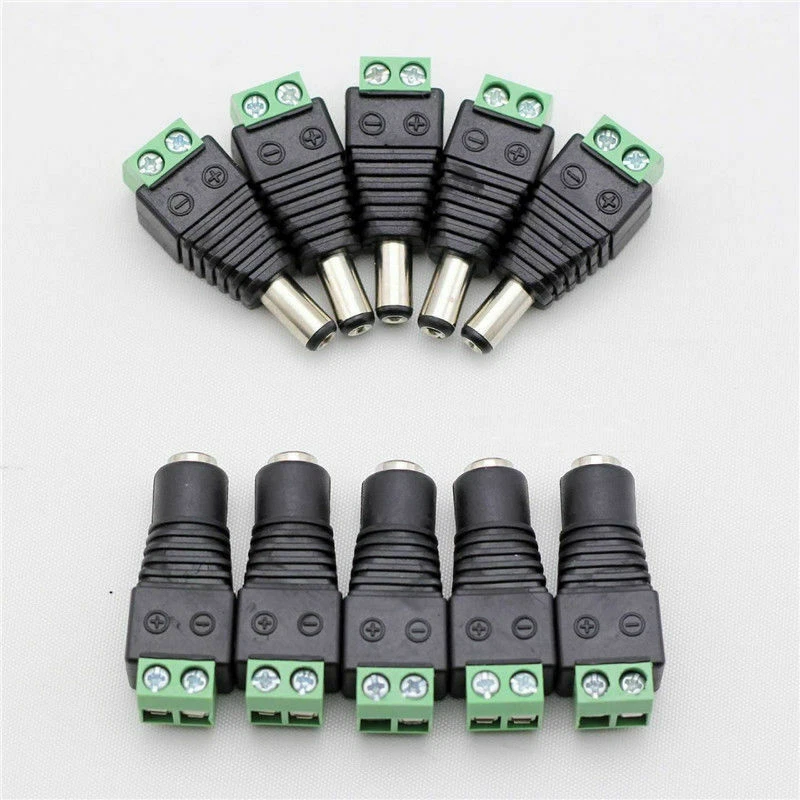 5x Male+ 5x Female 2.1x5.5mm DC Power Jack Adapter Wire Connector for CCTV UK - Image 1 of 4