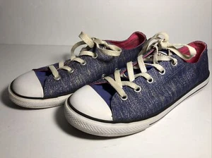 Converse All Stars Gold Sparkle Purple Shimmer Sneakers Tennis Shoes Size 4 - Picture 1 of 8