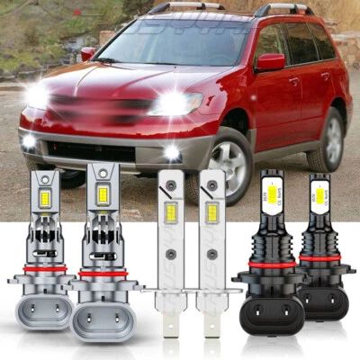 For Mitsubishi Outlander 2005-2006 - LED Headlight Bulbs High Low Beam Fog Light - Image 1 of 4