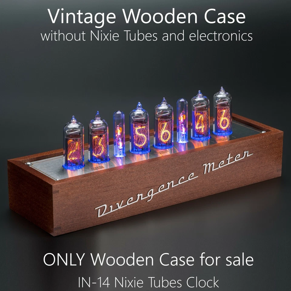 Wooden Case for Nixie Tubes Clock "Divergence Meter Mini" [IN-14, IN-8-2, Z573] - Image 1 of 4