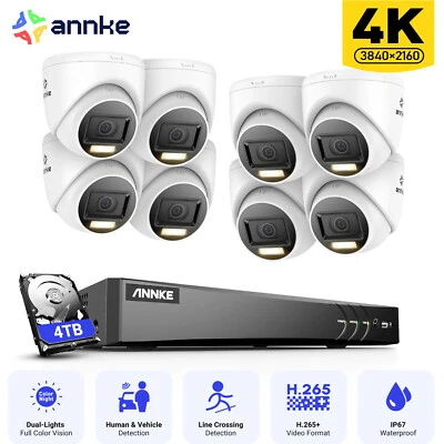 ANNKE 4K AI Color Night Vision CCTV Security Camera System 8CH DVR Outdoor H.265 - Image 1 of 4
