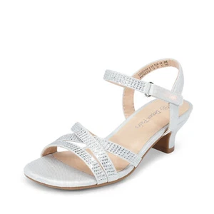 Girls Shine Fashion Sandals Low Heel Sandals Dress Shoes Party Wedding Shoes - Picture 1 of 17