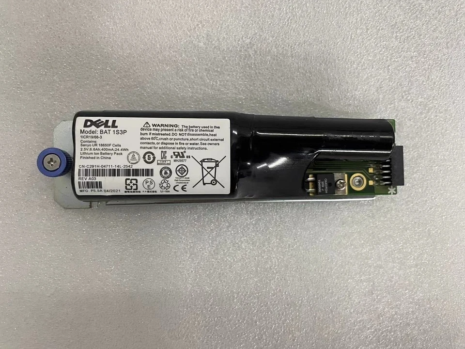 DELL BAT-1S3P Battery For PowerVault MD3000 MD3000i BAT JY200 C291H 2.5V 6.6Ah - Image 1 of 2