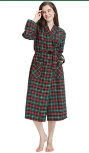 Sioro Women’s flannel Lounge wear 100%Cotton Plaid Soft Red Plaid X-Large New - Picture 1 of 8