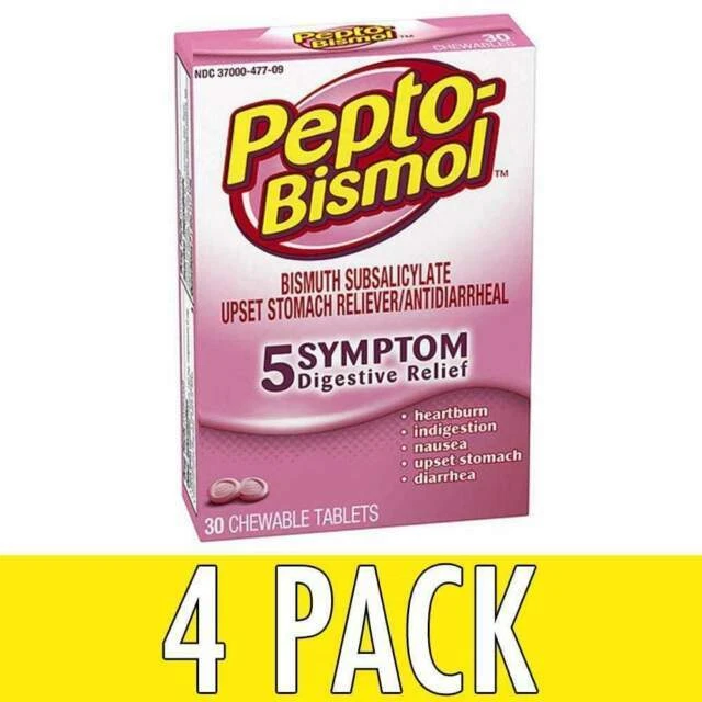Pepto-Bismol Digestive Relief Chewable Tablets - Pack of 30