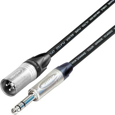 1,5 m Neutrik Balanced 1/4" 6,35 mm TRS Buchse auf Stecker XLR Lead Van Damme Tour Grade