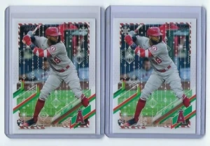 (2) 2021 Topps Holiday Joe Adell Rare SSP Candy Cane Bat 427 HW135 & Base RC - Picture 1 of 2
