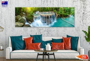 Panoramic Canvas Rocky Waterfall View High Quality 100% Australian Made Quality - Picture 1 of 3