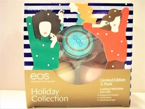 EOS Lip Balm HOLIDAY COLLECTION, Vanilla, Peppermint Mocha, Ginger, NEW x 3 - Picture 1 of 3
