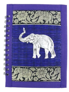 Handmade Journal Hardcover Spiral Notebook Refill Lined Elephant Travelers Diary - Picture 1 of 11