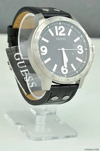 NeUvE MoNTRe GUESS black leather men's classic new W0064G1 - Picture 1 of 5