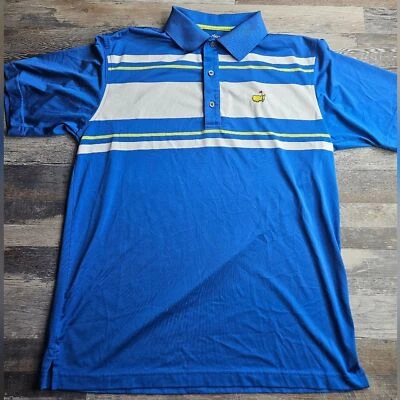 Masters Golf Men's Polo Shirt Blue White Yellow Medium - Image 1 of 4