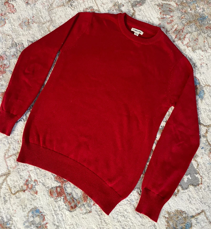 Christmas Holiday Brand Cherokee Holiday Sweater Size 12/14 Red - Image 1 of 4