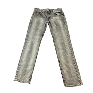 Levi's 511 Mens Jeans W30 L34 Tapered Fit Grey Acid Wash Stretch Zip Fly - Picture 1 of 15