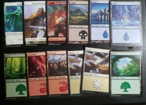 Magic The Gathering Card Lot MTG 2020 2021 Island Mountain Forest Swamp 12 Cards - Bild 1 von 9