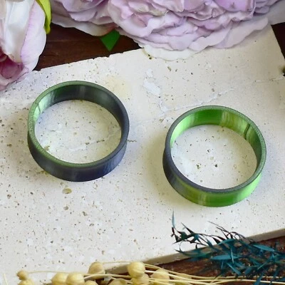 Ultra Light Ear Tunnels 10-100mm | Black Green  | Thin-wall Ear Tunnels Pair - Image 1 of 4