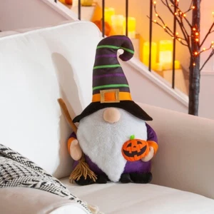EVERGREEN HALLOWEEN GNOME SHAPED PILLOW 10X17 - Picture 1 of 1