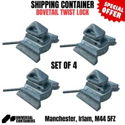 UNIVERSAL CONTAINER SERVICES LTD. Shipping Container Dove tail Twist Locks, Bottom Locks, 45 Degree