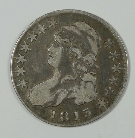 1813 Capped Bust/Lettered Edge Half Dollar FINE/VERY FINE Silver 50c Cover