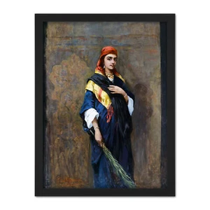 Ajdukiewicz Portrait Of An Oriental Woman Painting Large Framed Art Print - Bild 1 von 25