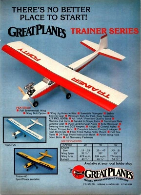 Trainer 40 RC Airplane Vintage 1986 Print Ad Wall Decor SOLO I  Lot of 2 - Image 1 of 2