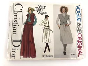 Gonna giacca originale Vogue Paris modello 1755 anni 70 taglia 8 - Foto 1 di 6