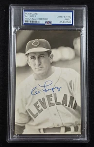 AL LOPEZ Signed Real Photo Postcard-HOF-INDIANS-CHICAGO WHITE SOX-PSA - Picture 1 of 4