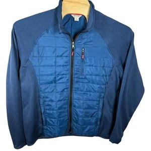 Giacca uomo Orvis grande blu trapuntata/pile poliestere full zip - Foto 1 di 12