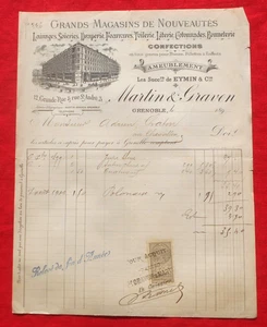 GRENOBLE  1900 - Martin & Graven  - Confections Ameublement   ! - Bild 1 von 1