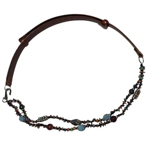 Chicos Echtleder Perlen Gürtel Damen Größe Medium Large Y2K Mode - Bild 1 von 7