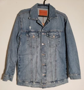 Chaqueta para mujer Lucky Brand Tomboy Trucker azul denim envejecida talla S/P - Imagen 1 de 10
