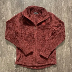 Chaqueta polar para mujer The North Face con textura de cobre borgoña y cuarto talla S - Imagen 1 de 6