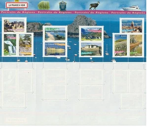 Bloc de 10 timbres La France à Vivre Portraits des Régions 9 2007 - Picture 1 of 3