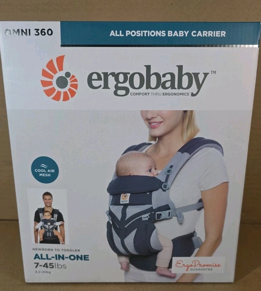 Portabebés Ergobaby Omni 360 TODAS las posiciones recién nacido a niño pequeño 7-45 pds gris Foto 1 de 3