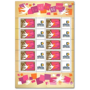 FEUILLE FRANCE F3479A TIMBRES "INVITATION" AVEC VIGNETTE TIMBRES PERSOS - Picture 1 of 2
