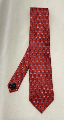 Corbata de hombre ERMENEGILDO ZEGNA roja seda. Hecho en Italia. Ex Con Foto 1 de 4