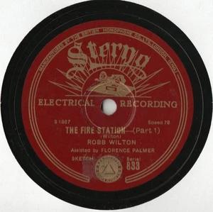 ROBB WILTON MUSIC HALL VARIETY STERNO 78 - THE FIRE STATION - EX CONDITION. - Picture 1 of 3