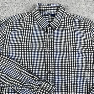 Levis Made & Crafted Hemd Herren Large blau schwarz weiß kariert Knopfleiste Baumwolle - Bild 1 von 11