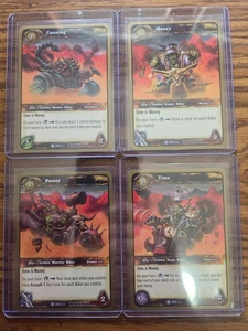 WoW TCG Goblin Bikers Promo - 1 Set of 4 Bikers - Time, Money, Power & Cunning - Picture 1 of 10