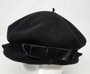 Vintage Classiques Entier Made in France 100% Pure Wool Hat Beret Bow - Picture 1 of 8