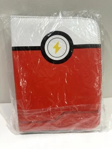 NUEVO Carpeta con Cremallera para Tarjetas Pokemon 4 Bolsillos con Tarjetas Rojas de 50 Páginas - 7x10 Poke Ball - Imagen 1 de 3