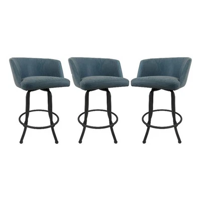 Swivel Metal Bar Stool 30" - Joey - Topaz - Grey - Image 1 of 3