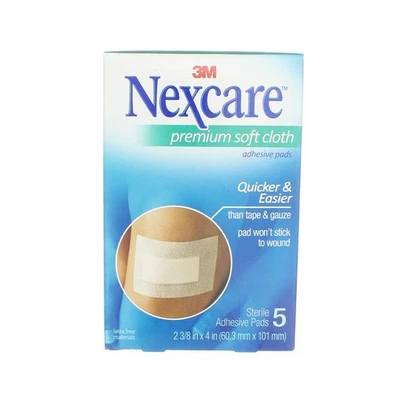 Pack de 3 almohadillas adhesivas de tela suave premium Nexcare, 5 quilates Foto 1 de 4