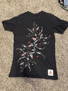 NIKE Mens Size M Black Air Jordan 4 Jumpman Flight Short Sleeve T-shirt Tee - Picture 1 of 6